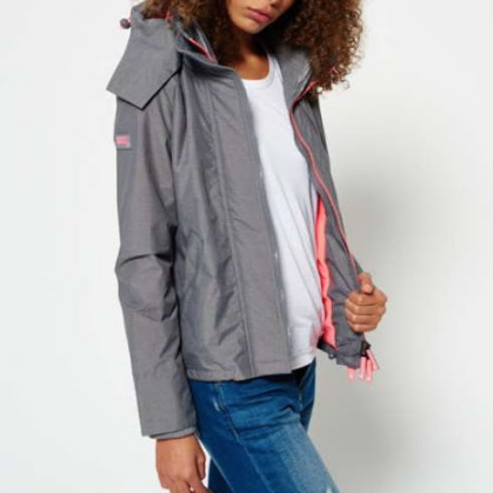 Superdry Windcheater Grey/Hot Pink S